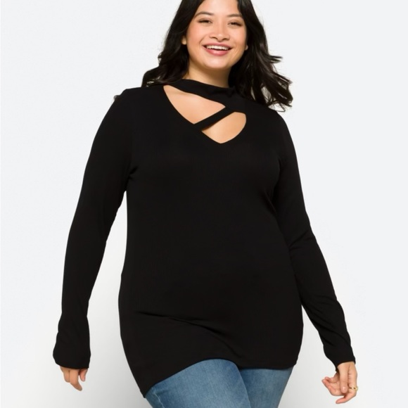 LNA cut-out ribbed top in black - Picture 3 of 7